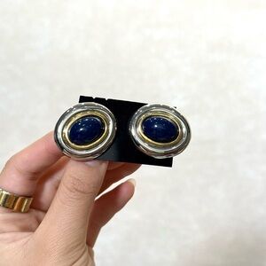 Two-Toned Oval Earrings